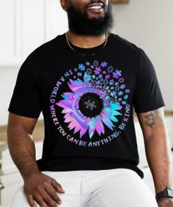 Tie Dye Be Kind Autism Awareness Kindness Sunflower Puzzle Shirt