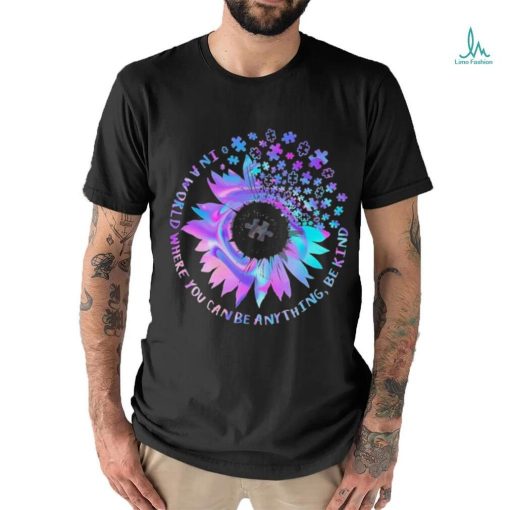 Tie Dye Be Kind Autism Awareness Kindness Sunflower Puzzle Shirt