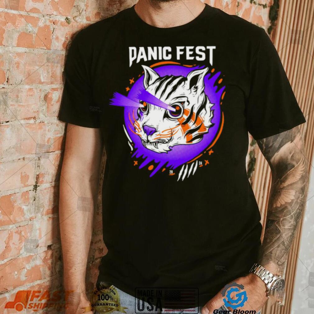Tiger laser eyes panic fest shirt Tiger laser eyes panic fest shirt