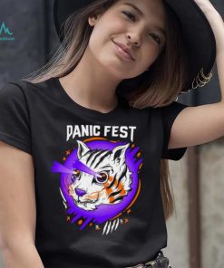 Tiger laser eyes panic fest shirt