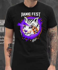 Tiger laser eyes panic fest shirt