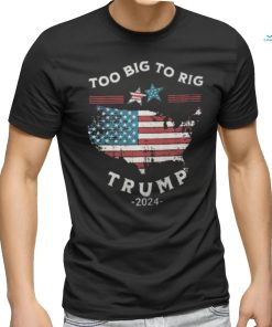 Too Big To Rig Trump 2024 American flag shirt