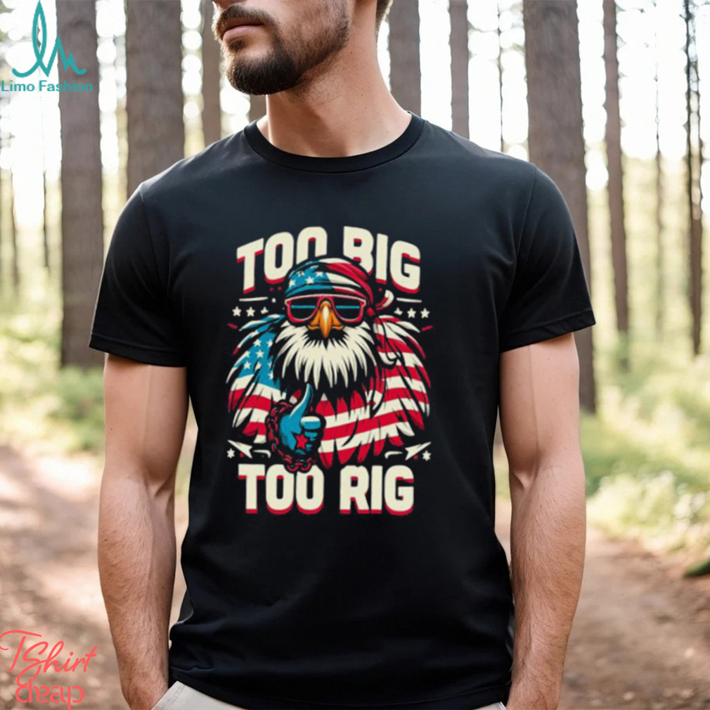 Too Big Too Rig American Eagle wearing sunglasses Usa Flag Election 2024 T Shirt Too Big Too Rig American Eagle wearing sunglasses Usa Flag Election 2024 T Shirt