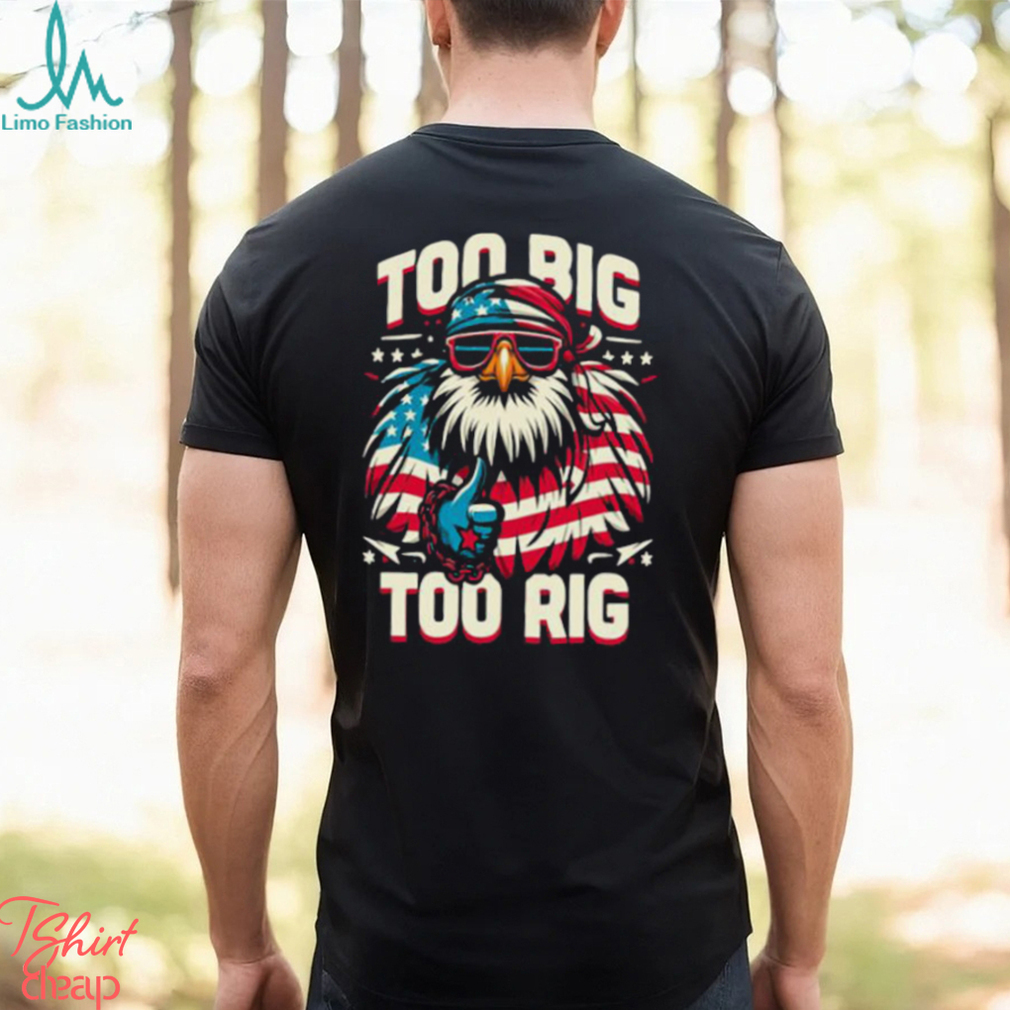 Too Big Too Rig American Eagle wearing sunglasses Usa Flag Election 2024 T Shirt Too Big Too Rig American Eagle wearing sunglasses Usa Flag Election 2024 T Shirt