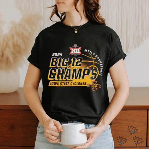Top iowa state cyclones blue 84 2024 big 12 men’s basketball conference tournament champions locker room shirt