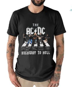 Top the ACDC Abbey road highway to hell signatures 2024 shirt
