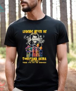 Toriyama Akira 1955 2024 Legends Never Die Thank You For The Memories Signatures Shirt