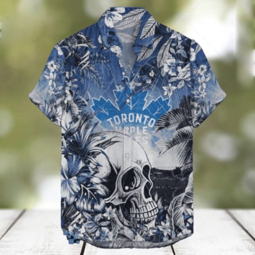 Toronto Maple Leafs NHL Hawaiian Shirt Tropical Skull Design For Men Women