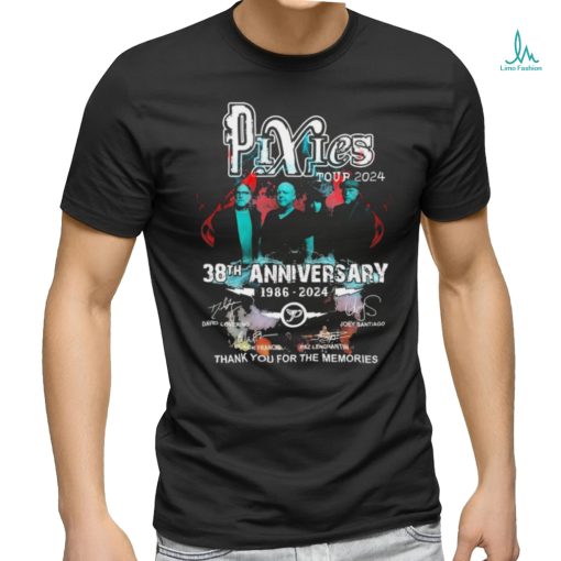 Tour 2024 Pixies 38th Anniversary 1986 2024 Thak You For The Memories Signatures Shirt