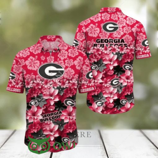 Trending Summer 2024 Georgia Bulldogs NCAA pink Flower Hawaiian Shirt