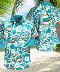 Tropical Hibiscus Flower Miami Dolphins NFL Hawaiian Shirt