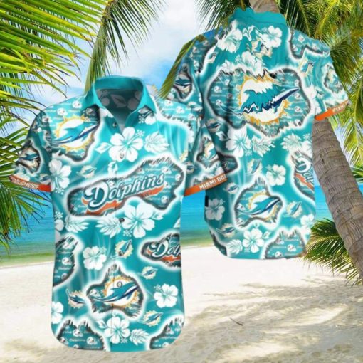 Tropical Hibiscus Flower Miami Dolphins NFL Hawaiian Shirt