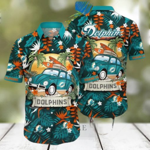 Tropical Pattern NFL Miami Dolphins Hawaiian Shirt Vacation Gift