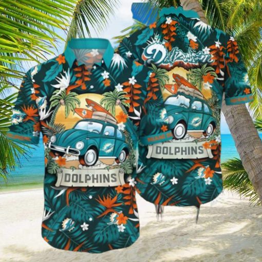 Tropical Pattern NFL Miami Dolphins Hawaiian Shirt Vacation Gift