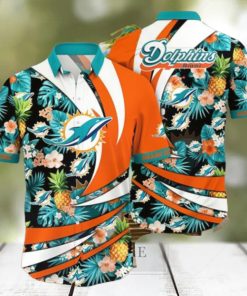 Tropical Plant Miami Dolphins NFL Hawaiian Shirt Beach Days Aloha Gift