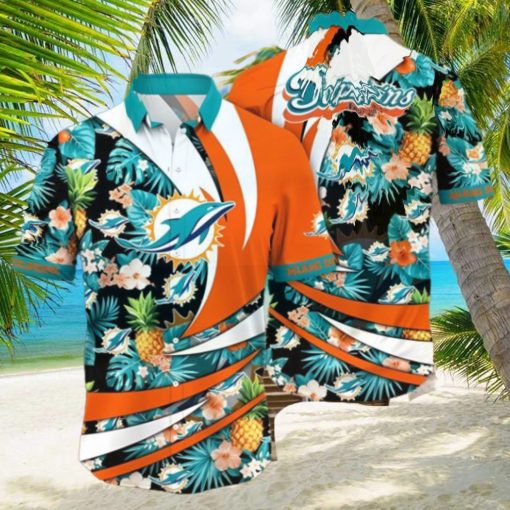 Tropical Plant Miami Dolphins NFL Hawaiian Shirt Beach Days Aloha Gift