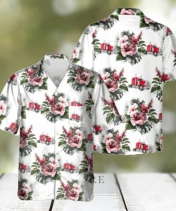 Trucker 3D Printed Hawaiian Shirt Gift Ideas For Summer Flower In White Backround