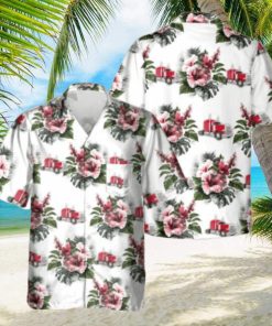 Trucker 3D Printed Hawaiian Shirt Gift Ideas For Summer Flower In White Backround