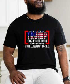 Trump 2024 Drill Baby Drill US Flag Republican 4th Of July Shirt