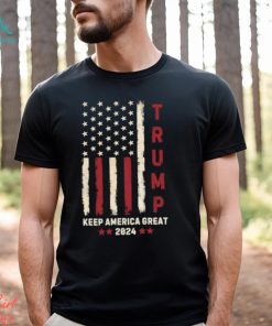 Trump Keep America Great 2024 Stars American Flag T Shirt