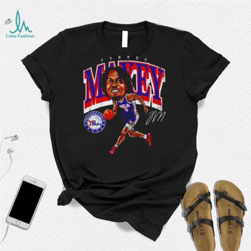 Tyrese Maxey Philadelphia 76ers cartoon caricature signature shirt