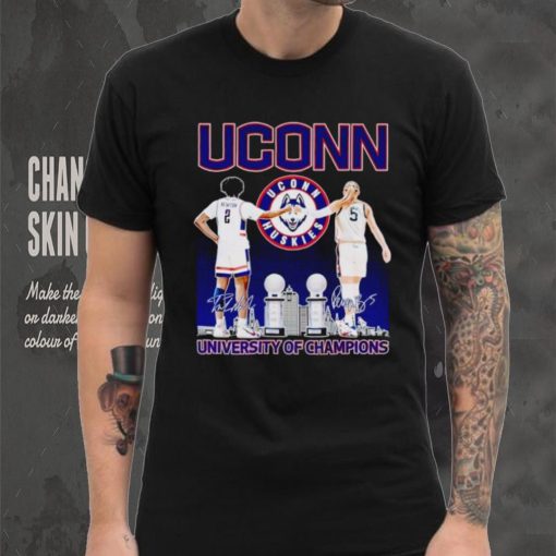 UConn Huskies Tristen Newton and Paige Bueckers University of Champions shirt