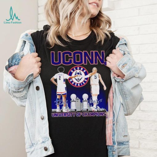 UConn Huskies Tristen Newton and Paige Bueckers University of Champions shirt