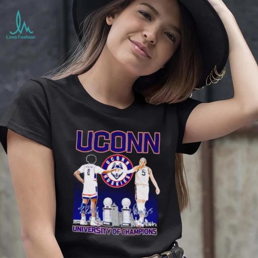 UConn Huskies Tristen Newton and Paige Bueckers University of Champions shirt