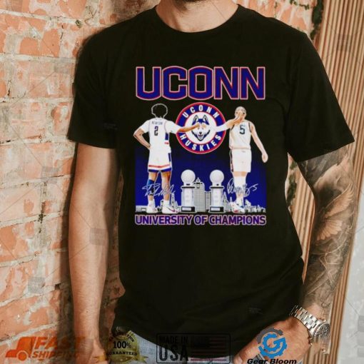 UConn Huskies Tristen Newton and Paige Bueckers University of Champions shirt