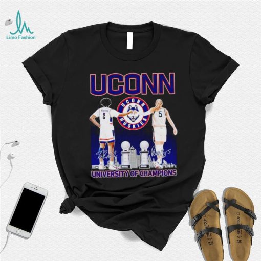 UConn Huskies Tristen Newton and Paige Bueckers University of Champions shirt