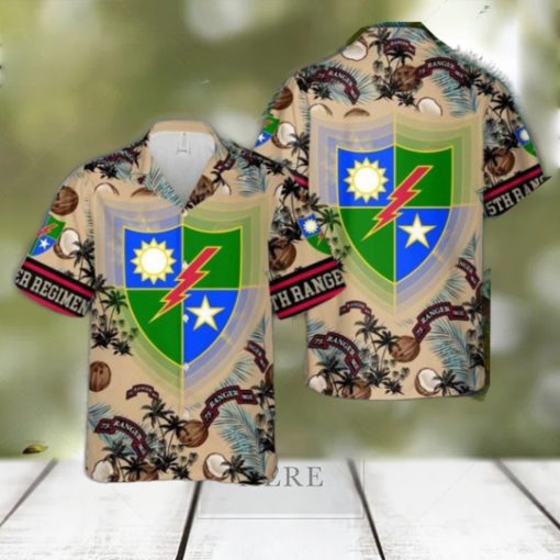 US Army 75th Ranger Regiment Aloha Hawaiian Shirt US Army Beach Shirt Gift