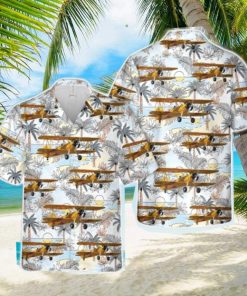 US Navy Boeing B75N1 Stearman N7520 Tropical 3D Hawaiian Shirt US Navy Summer Gift