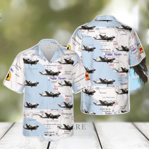 US Navy VQ 2 Squadron EP 3E aircraft Tropical 3D Hawaiian Shirt US Navy Summer Gift