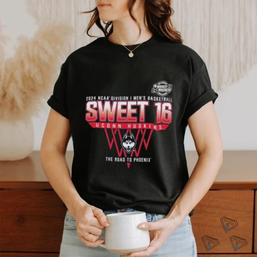 Uconn Huskies Sweet 16 DI Men’s Basketball 2024 The Road To Phoenix Shirt