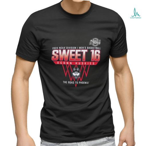 Uconn Huskies Sweet 16 DI Men’s Basketball 2024 The Road To Phoenix Shirt