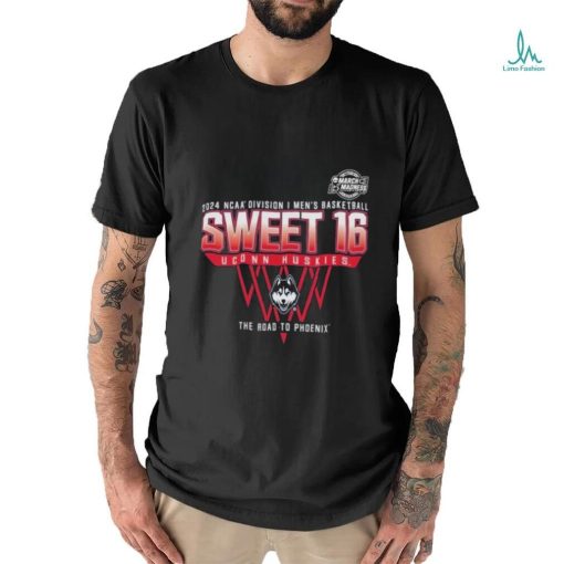 Uconn Huskies Sweet 16 DI Men’s Basketball 2024 The Road To Phoenix Shirt