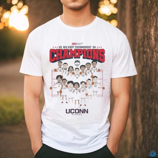 Uconn Ncaa Men’s Basketball 2024 Big East Tournament Champions Team Caricature T Shirt