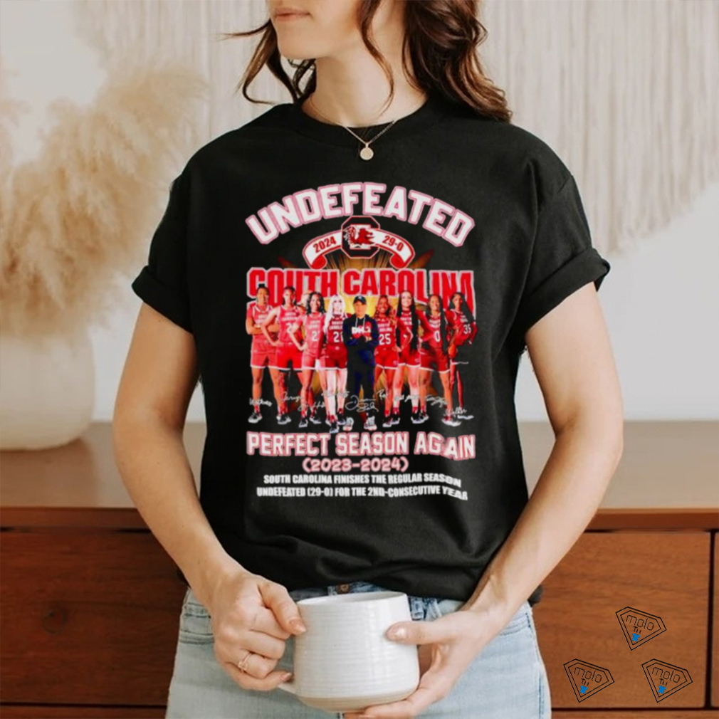 Undefeated South Carolina Gamecocks perfect season again 2023 2024 signatures shirt Undefeated South Carolina Gamecocks perfect season again 2023 2024 signatures shirt