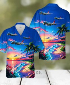 VH EBU Boeing 747 Qantas in  Nalanji Dreaming  Colours Hawaiian Shirt