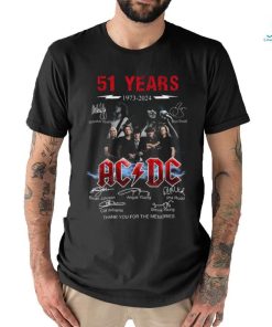 Vintage 51 Years Ac Dc 1973 2024 Shirt