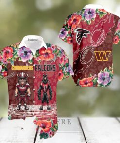 Washington Commanders VS NFL Atlanta Falcons Mascot Vintage New Beach Hawaiian Shirt Gift For Fans