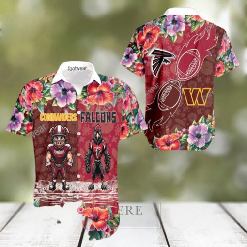 Washington Commanders VS NFL Atlanta Falcons Mascot Vintage New Beach Hawaiian Shirt Gift For Fans