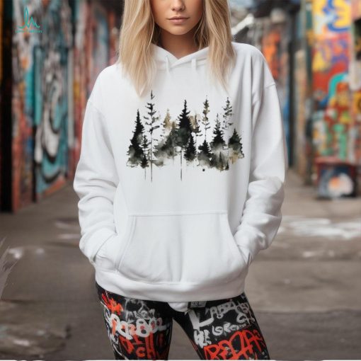 Watercolor Woodland Tree Painting Art Unisex T Shirt
