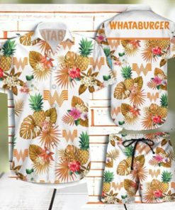 Whataburger Tropical Flower Aloha Hawaiian Shirt, Short Unique Gift