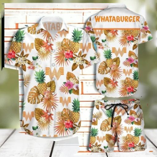 Whataburger Tropical Flower Aloha Hawaiian Shirt, Short Unique Gift