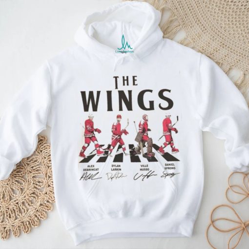 Wings Walking Abbey Road Signatures Ice Hockey Shirt