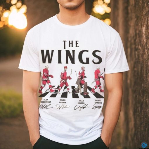 Wings Walking Abbey Road Signatures Ice Hockey Shirt