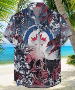 Winnipeg Jets NHL Hawaiian Shirt Tropical Skull Design For Men Women