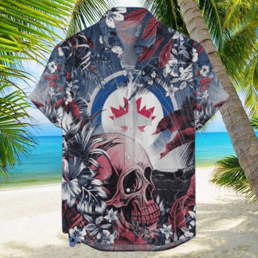 Winnipeg Jets NHL Hawaiian Shirt Tropical Skull Design For Men Women