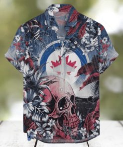 Winnipeg Jets NHL Hawaiian Shirt Tropical Skull Design For Men Women